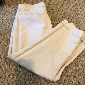 Cropped khaki pants
